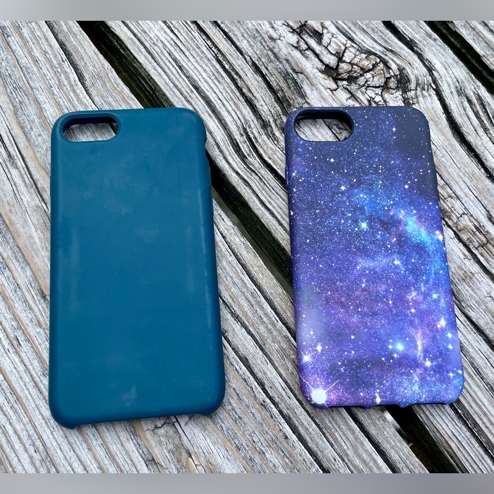 2 Target HEYDAY IPhone Silicone Cases Galaxy Space Print Dark Solid Teal Case